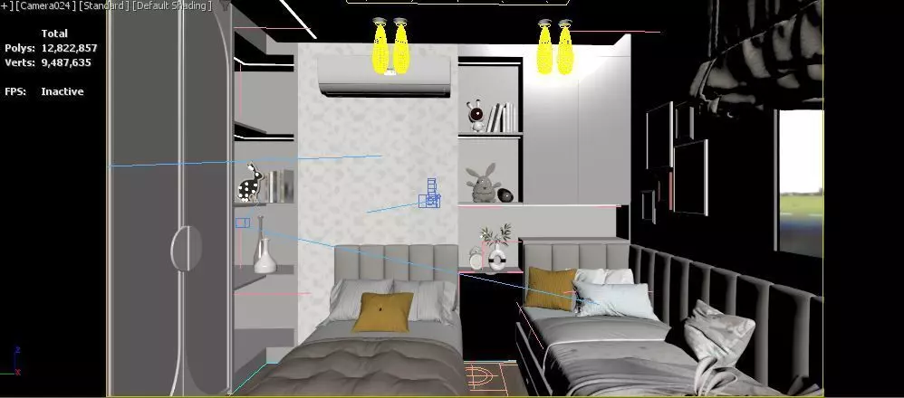 master bedroom-children room 3D model_15