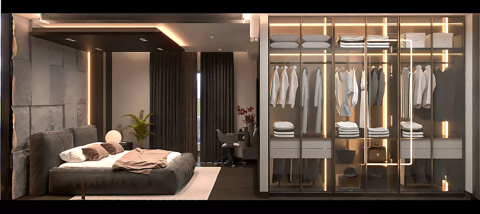 master bedroom-children room 3D model_7