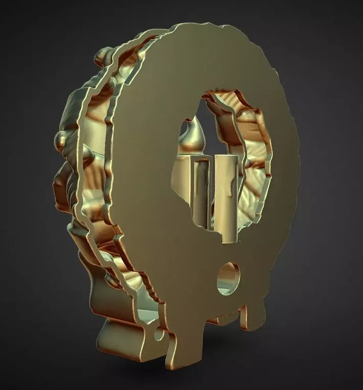 Christmas wreath decoration solid and 2 part for led lights 3D print model_2