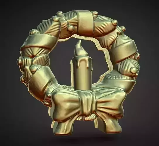 Christmas wreath decoration solid and 2 part for led lights