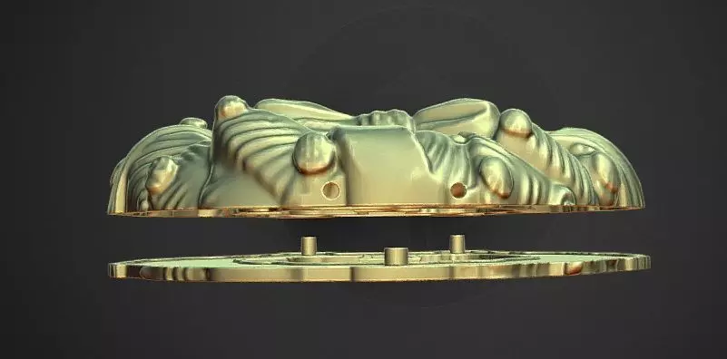 Christmas wreath decoration solid and 2 part for led lights 3D print model_4