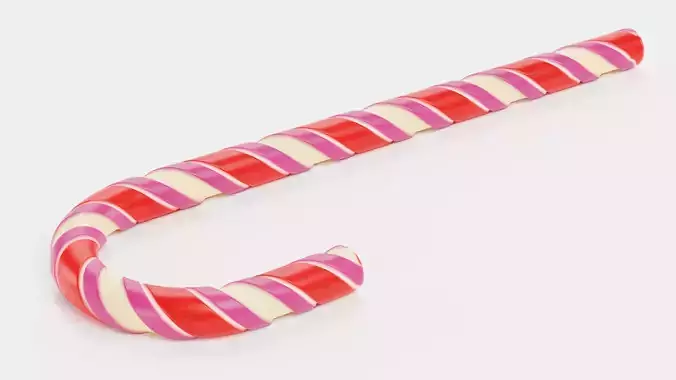 Candy Cane - Realistic Holiday Sweet Treat Prop Low-poly 3D model 4