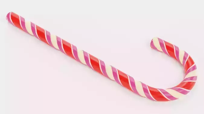 Candy Cane - Realistic Holiday Sweet Treat Prop Low-poly 3D model 5