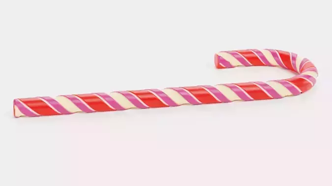 Candy Cane - Realistic Holiday Sweet Treat Prop Low-poly 3D model 6