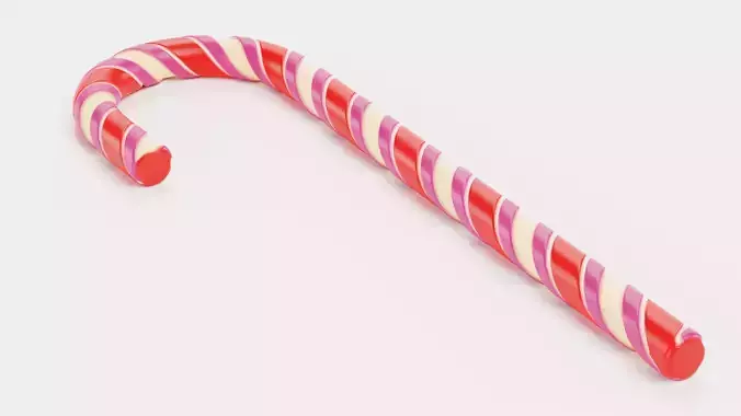 Candy Cane - Realistic Holiday Sweet Treat Prop Low-poly 3D model 2