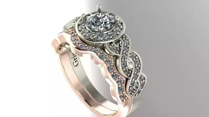 Engagement ring with band