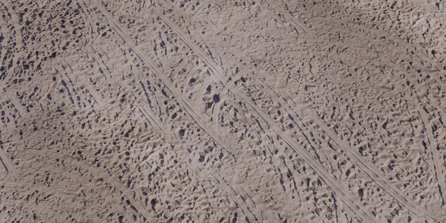 Rugged Beach Sand with Tire Tracks  Texture_1