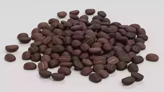 Coffee Beans - Organic Pile of Roasted Arabica Seeds 3D model