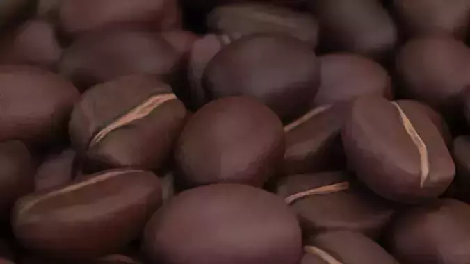 Coffee Beans - Organic Pile of Roasted Arabica Seeds 3D model 5