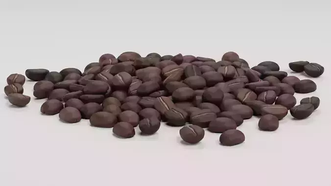 Coffee Beans - Organic Pile of Roasted Arabica Seeds 3D model 7