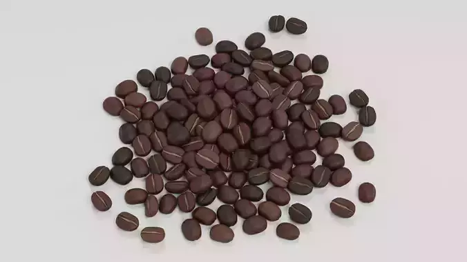 Coffee Beans - Organic Pile of Roasted Arabica Seeds 3D model 2