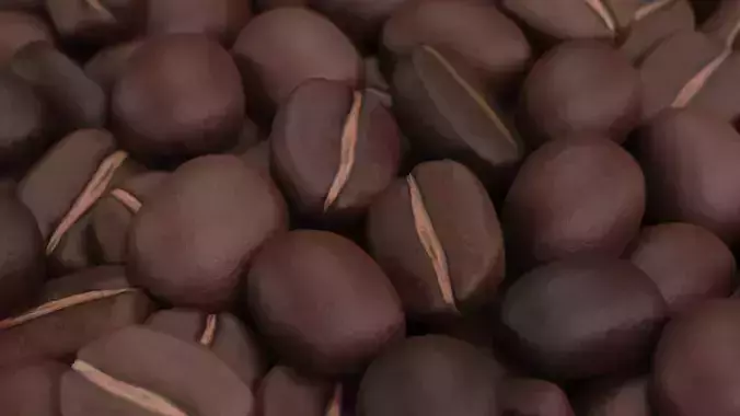 Coffee Beans - Organic Pile of Roasted Arabica Seeds 3D model 3