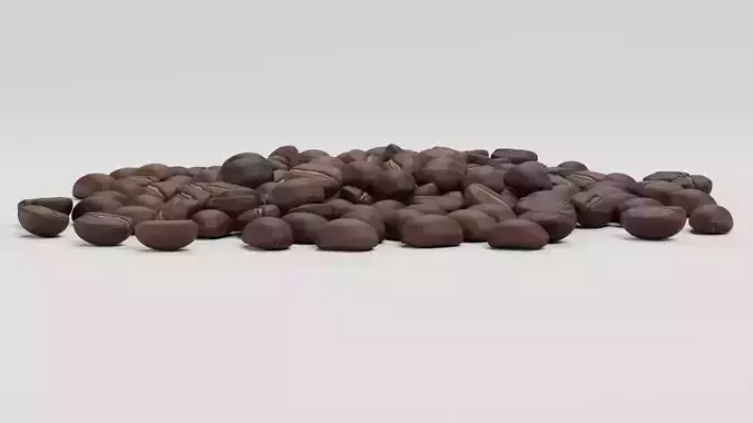 Coffee Beans - Organic Pile of Roasted Arabica Seeds 3D model 4