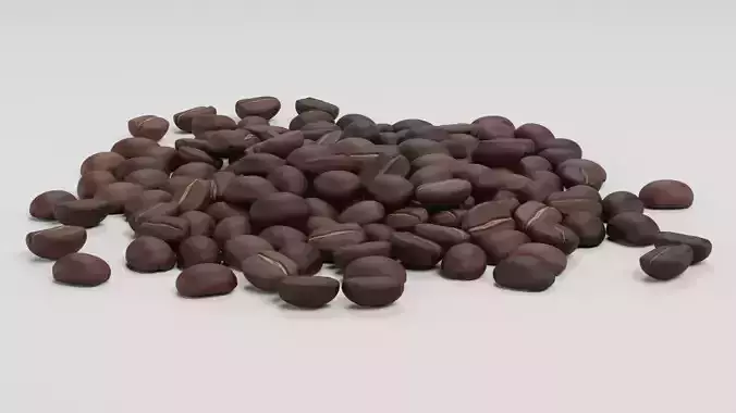 Coffee Beans - Organic Pile of Roasted Arabica Seeds 3D model 6