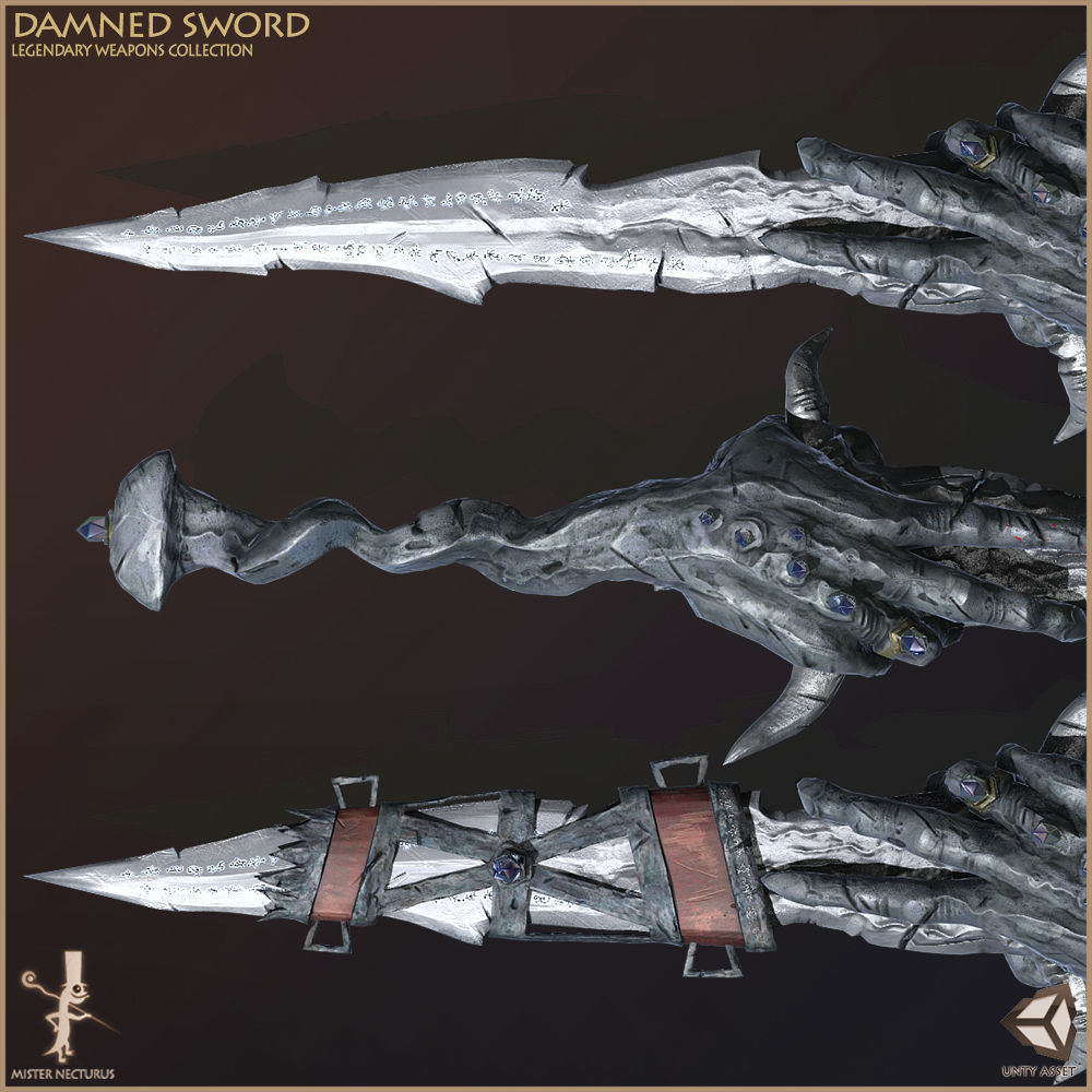 Legendary Damned Sword Low-poly 3D model_4