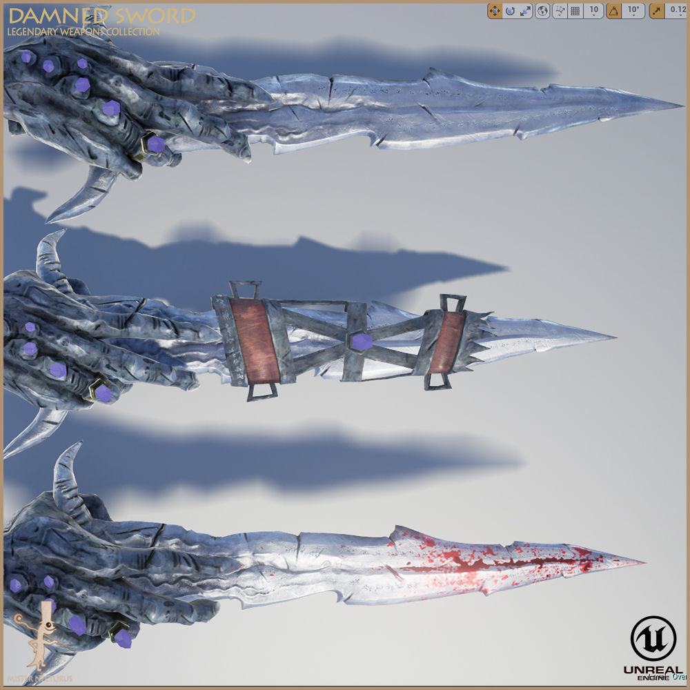 Legendary Damned Sword Low-poly 3D model_8