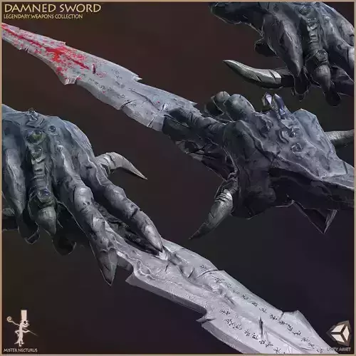 Legendary Damned Sword Low-poly 3D model