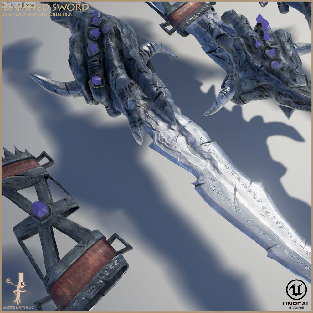 Legendary Damned Sword Low-poly 3D model_5