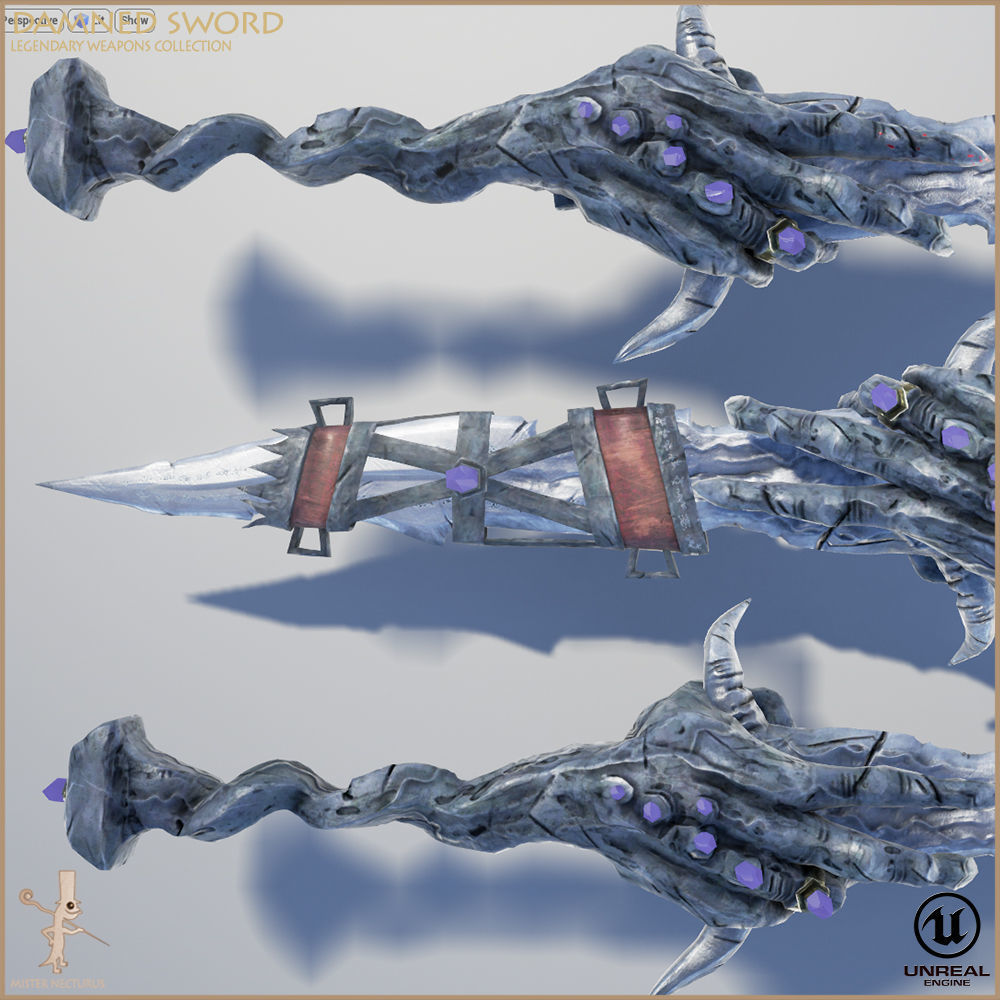 Legendary Damned Sword Low-poly 3D model_7
