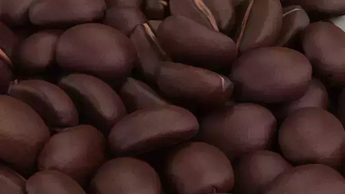Coffee Beans in Bowl - Ceramic Dish with Roasted Arabica Seeds 3D model 7
