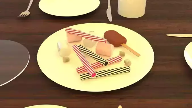 Dessert Party Table 3D model 6