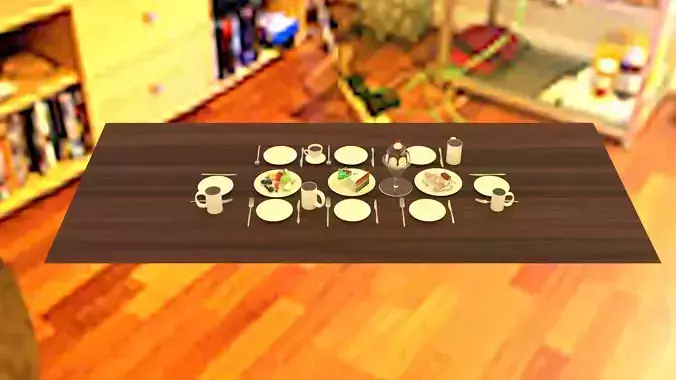 Dessert Party Table 3D model 7