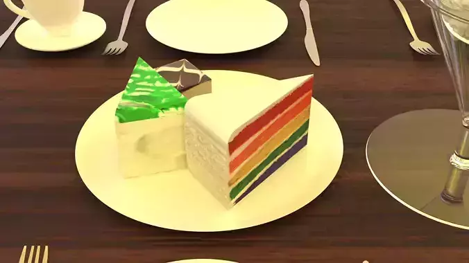 Dessert Party Table 3D model 3