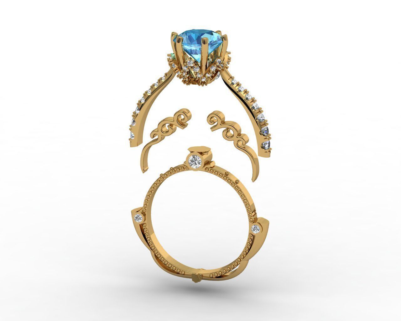 Beautiful Ring 3D print model_3