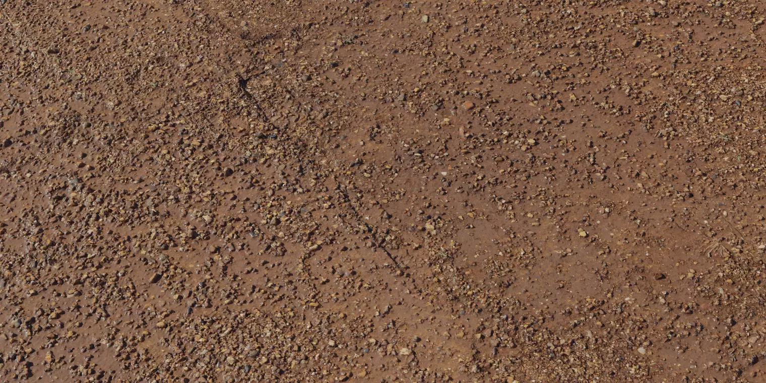 Wet Red Clay with Scattered Pebbles Texture_1