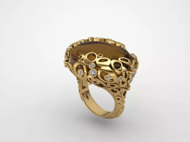 Designer ring 3D print model_0