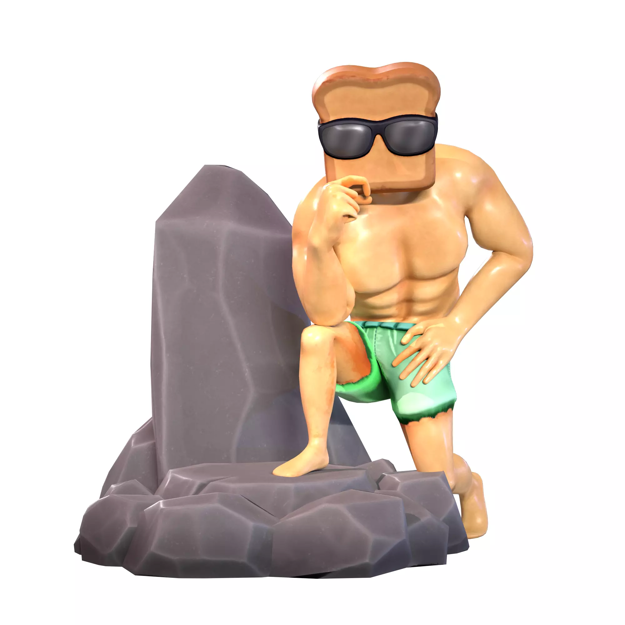 Tonny Toast - 3D Character - VRChat-Ready Avatar Low-poly 3D model_11