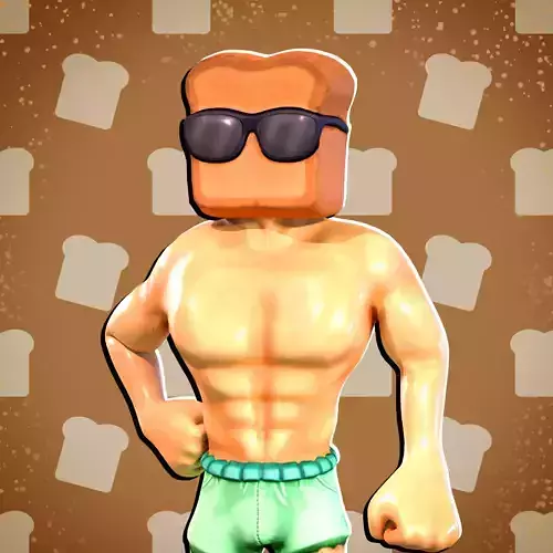 Tonny Toast - 3D Character - VRChat-Ready Avatar Low-poly 3D model 5