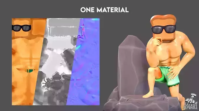 Tonny Toast - 3D Character - VRChat-Ready Avatar Low-poly 3D model 4