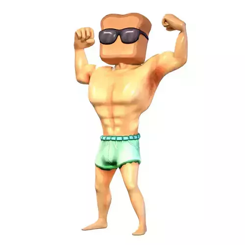 Tonny Toast - 3D Character - VRChat-Ready Avatar Low-poly 3D model 6