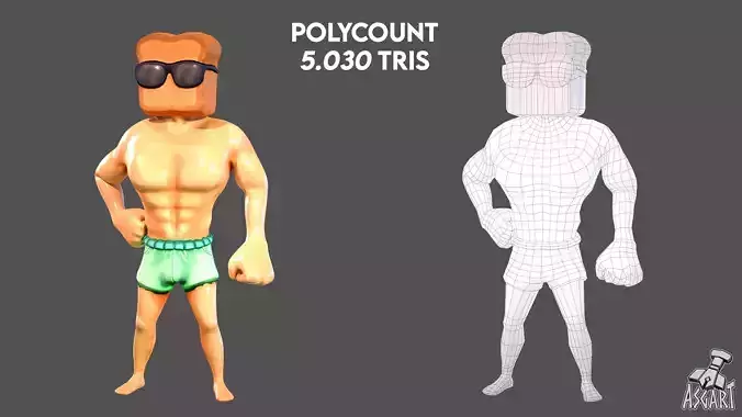 Tonny Toast - 3D Character - VRChat-Ready Avatar Low-poly 3D model 3