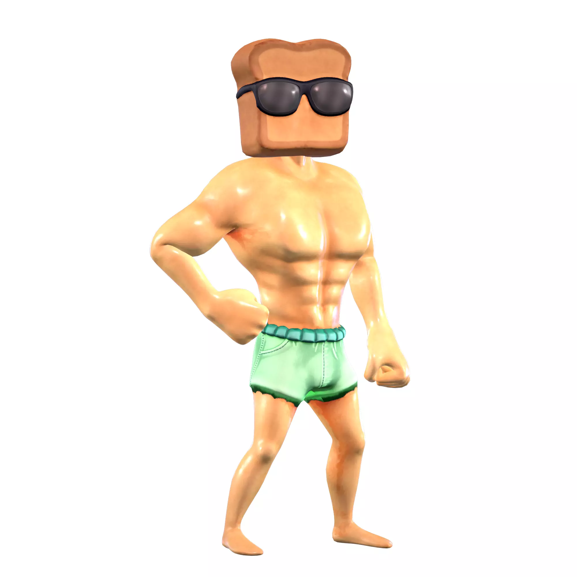 Tonny Toast - 3D Character - VRChat-Ready Avatar Low-poly 3D model_9