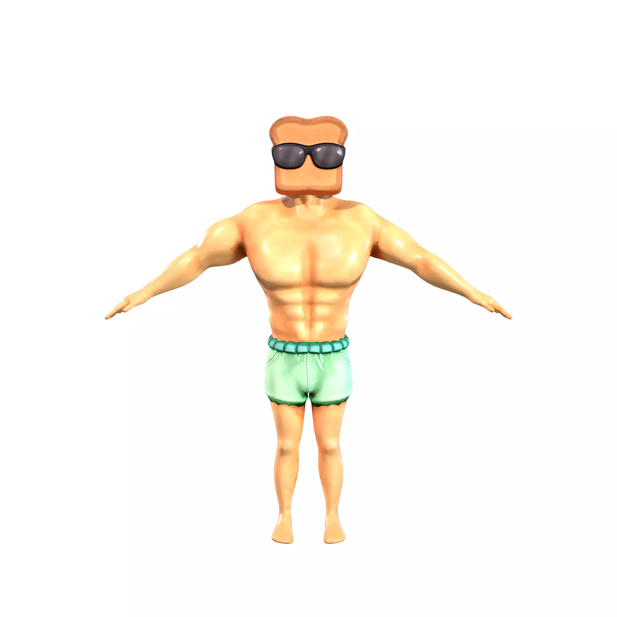 Tonny Toast - 3D Character - VRChat-Ready Avatar Low-poly 3D model_12