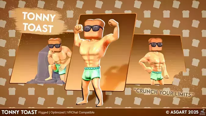 Tonny Toast - 3D Character - VRChat-Ready Avatar