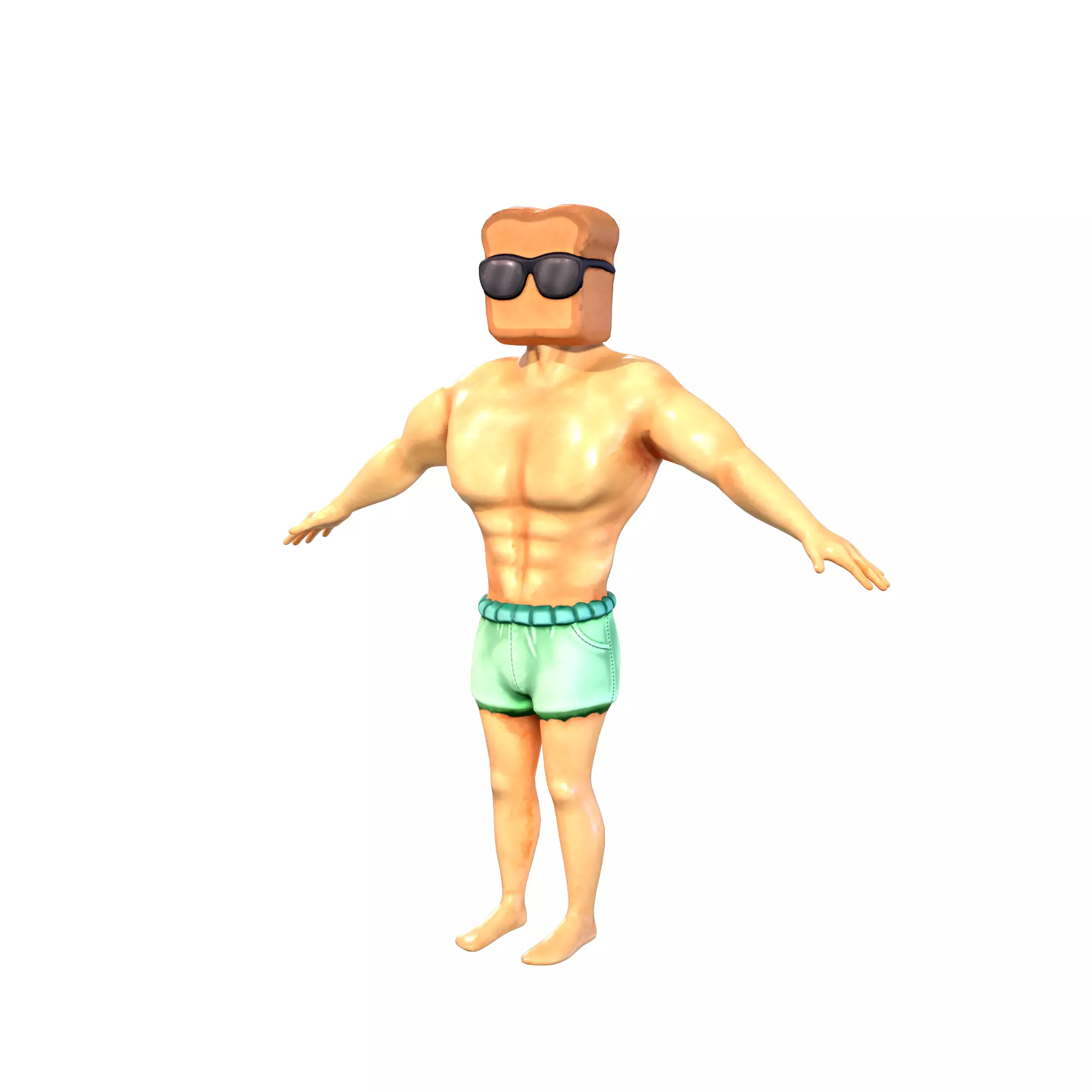 Tonny Toast - 3D Character - VRChat-Ready Avatar Low-poly 3D model_13