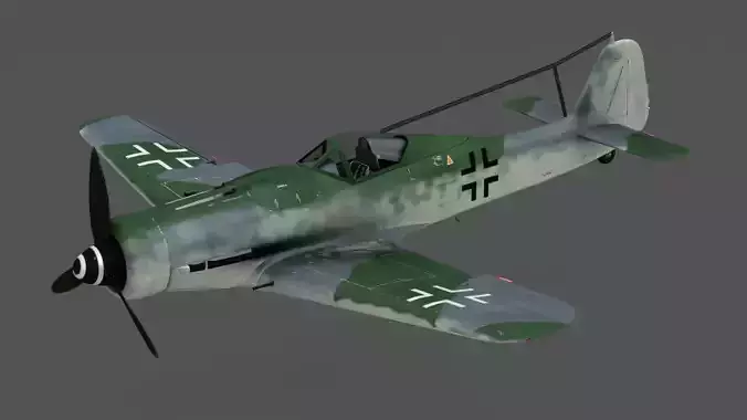 Focke-Wulf Fw 190 D-9 Dora 3D Model WWII German Fighter 