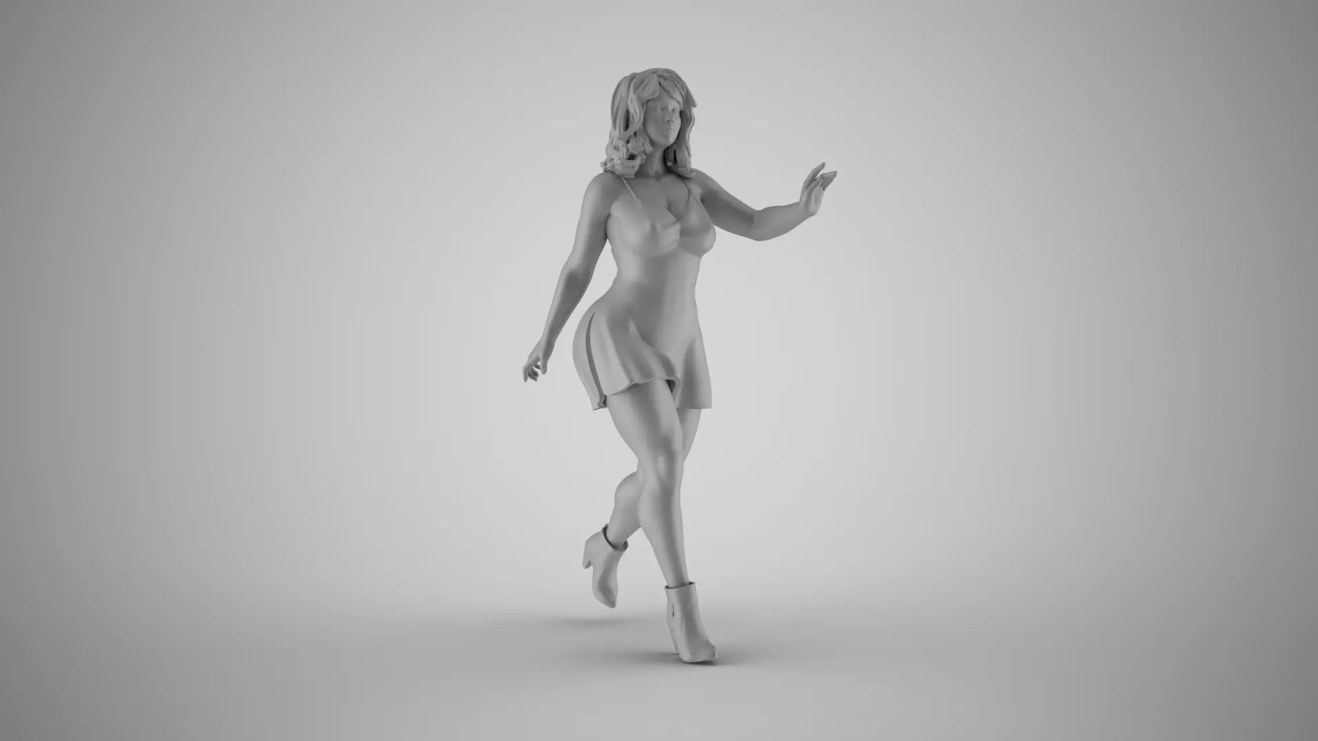Woman Dynamic Walk 3D print model_2
