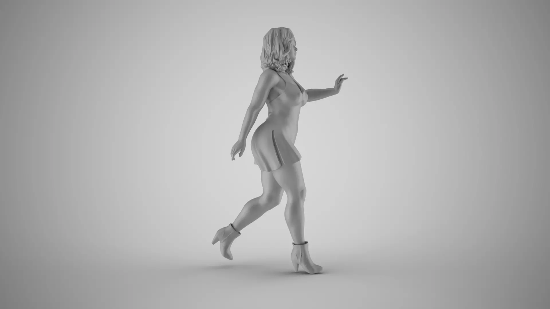 Woman Dynamic Walk 3D print model_3