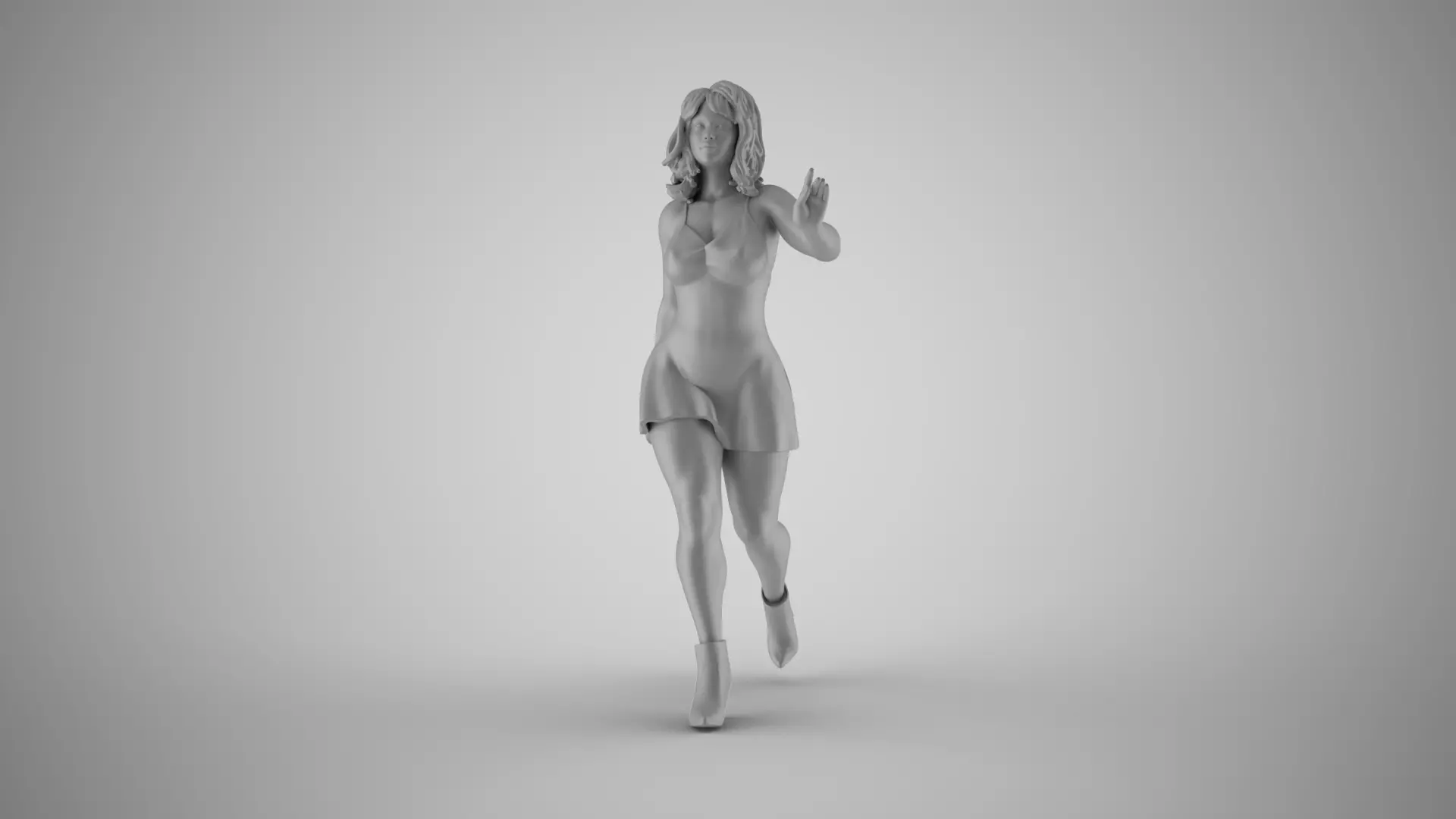 Woman Dynamic Walk 3D print model_1