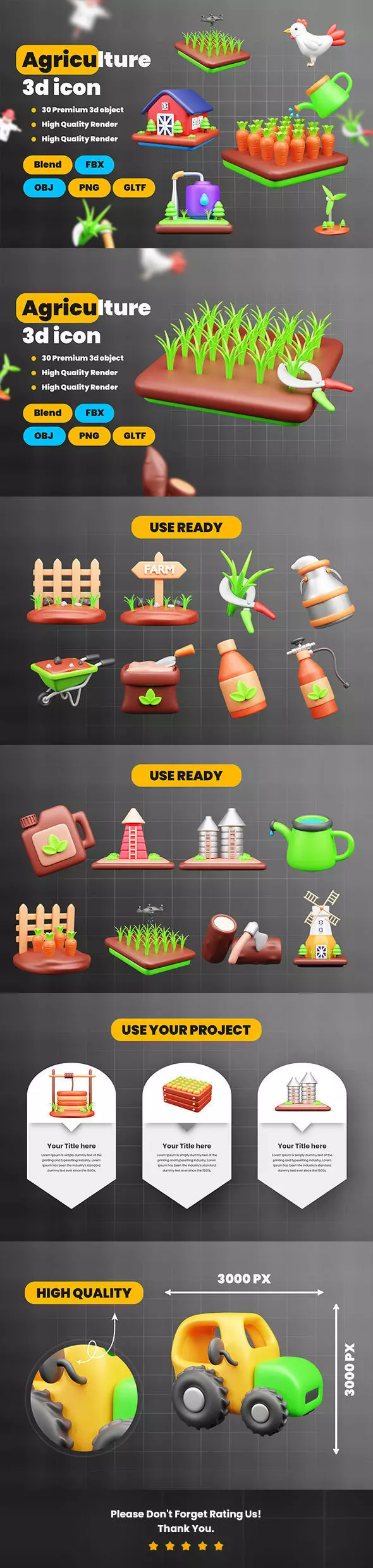 Firm Harvest and Agriculture 3D Icon Pack 3D model_126