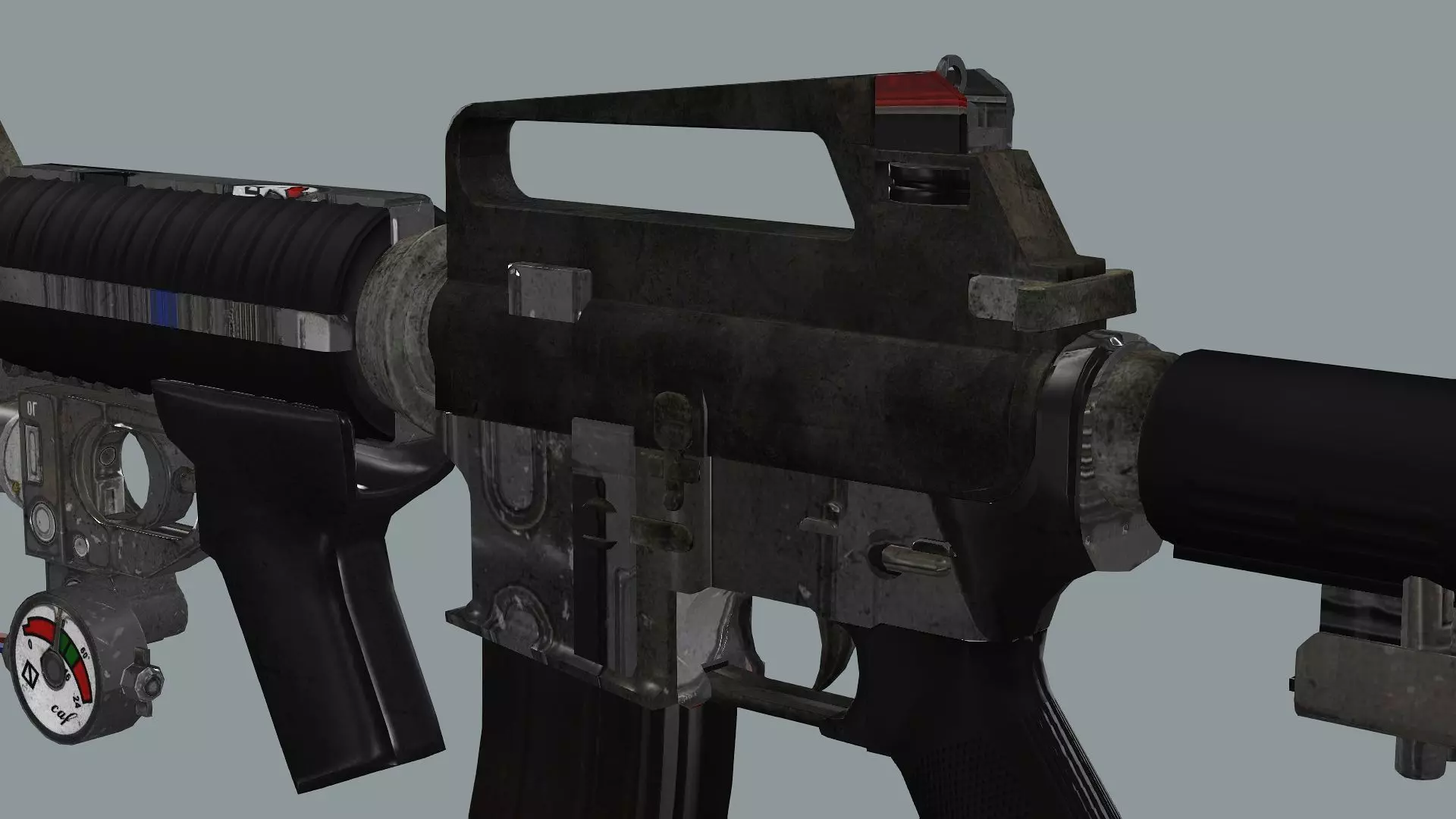 ARMA M4 Flamer Skeleton Mesh Low Poly 3D Model Low-poly 3D model_6