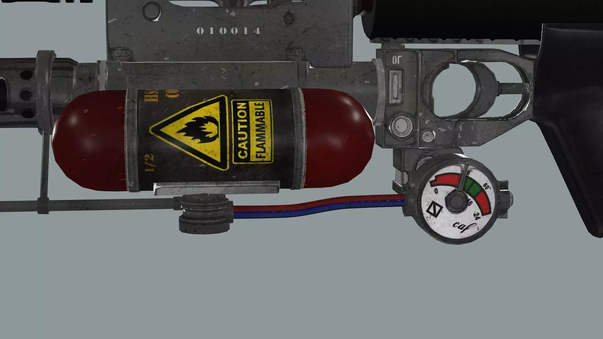 ARMA M4 Flamer Skeleton Mesh Low Poly 3D Model Low-poly 3D model_8