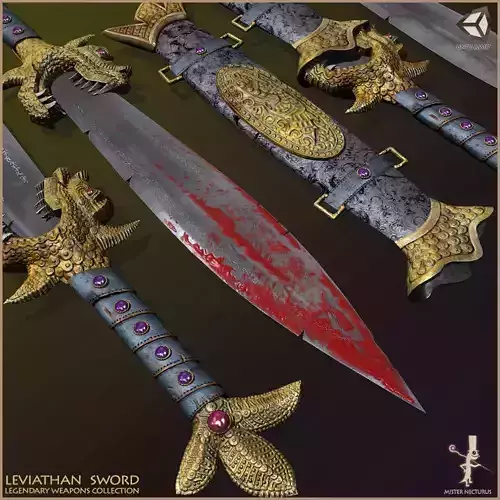 Legendary Leviathan Sword Low-poly 3D model