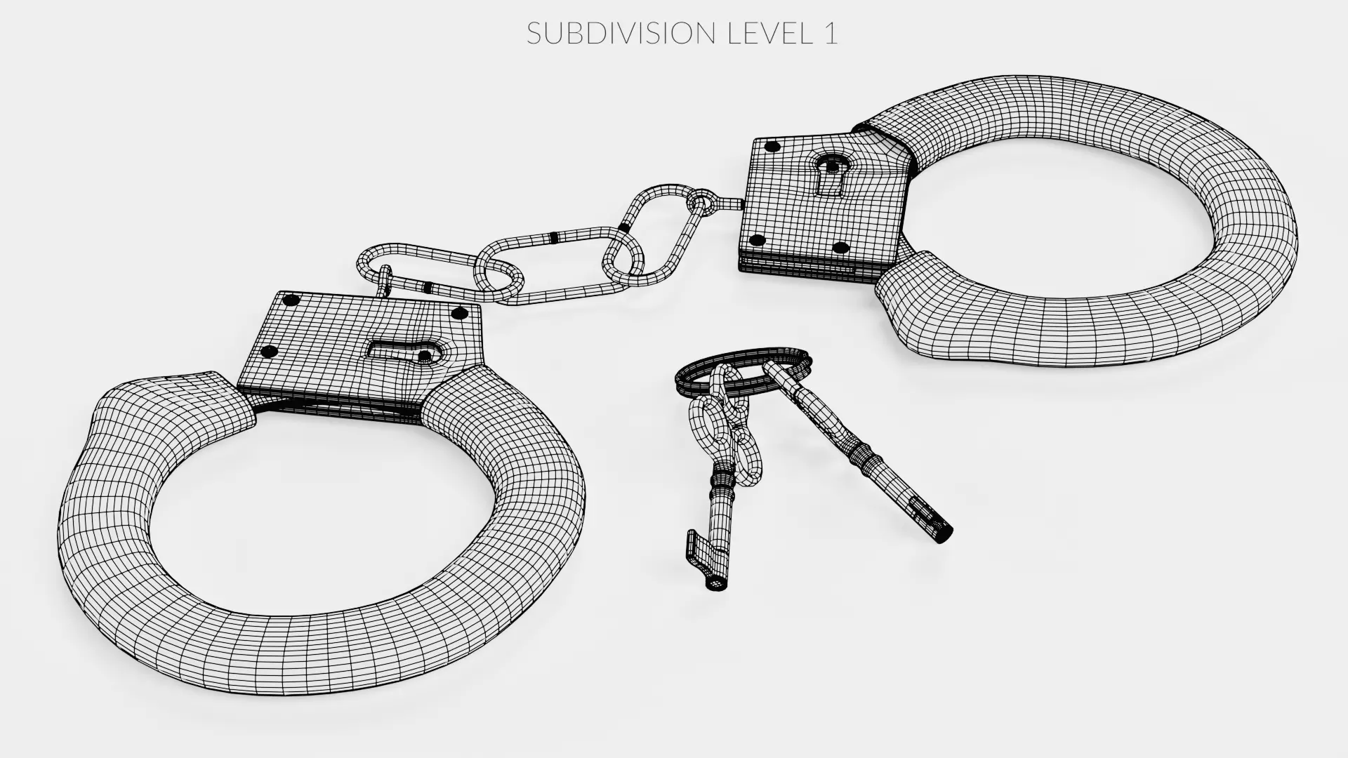 -Fluffy Handcuffs with Keys V1- 3D model_12