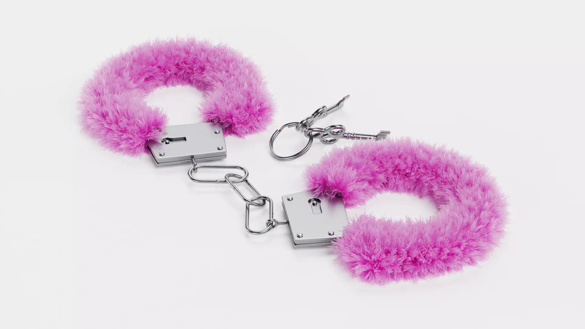 -Fluffy Handcuffs with Keys V1- 3D model_3