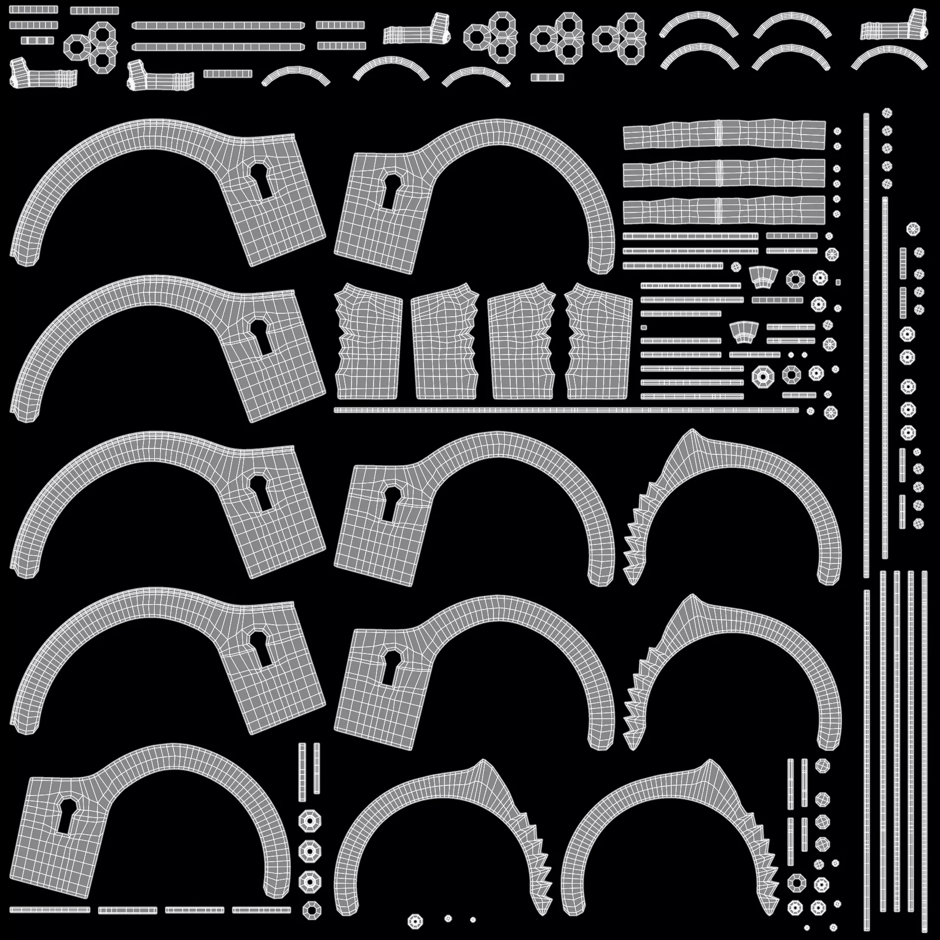 -Fluffy Handcuffs with Keys V1- 3D model_7